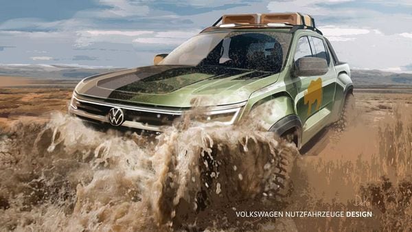 Teaser sketches of the upcoming 2022 Volkswagen Amarok.