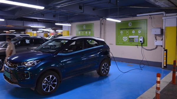 EV charging points installed at Delhi's Select Citywalk shopping centre.