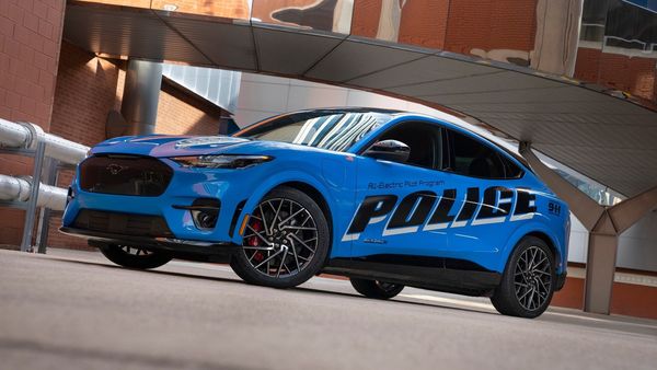 File photo of the Ford Mustang Mach-E police pilot car.