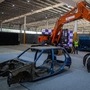 A dismantled vehicle is ready to be scrapped by compressing it into a bale. (File photo used for representational purpose only) (AP)