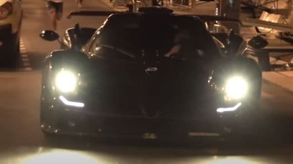 Hamilton was spotted driving his one-off Pagani Zonda earlier this year. Image: YouTube/ExoticCarspotters)