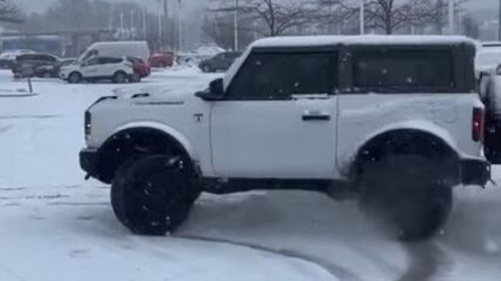 Watch: Ford Bronco performs donuts in vendor’s snow coated car parking zone
