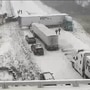 Notably, the first semi truck acted as a barrier, preventing other semi-trucks and SUVs from sliding onto oncoming lanes. (@mndotsoutheast/Twitter)