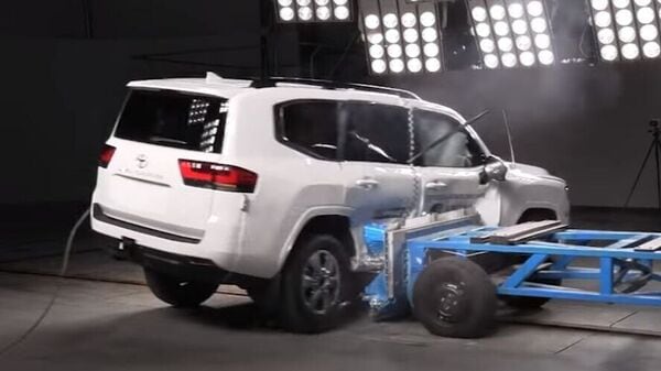 2022 Toyota Land Cruiser during crash tests. (Courtesy: ANCAP)