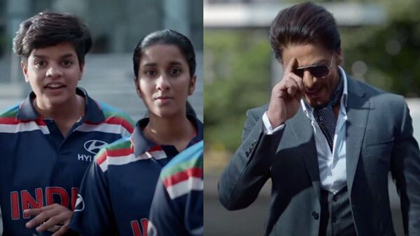 Shah Rukh Khan teaches his iconic pose to members of India's women's  cricket team in BTS of Hyundai ad