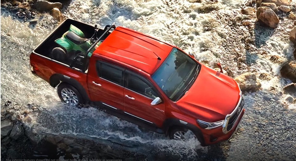 The India-spec Toyota Hilux pickup comes as a double cab Toyota Hilux