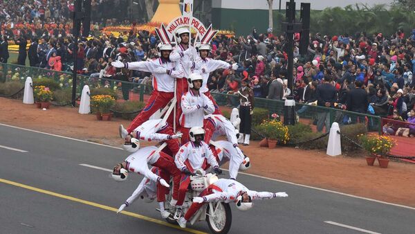 This image showcases another spectacular motorcycle show by armed forces of the country. Republic Day celebrates the bravery and unity of these men and women in uniform who set an example for everyone to follow. This image showcases another spectacular motorcycle show by armed forces of the country. Republic Day celebrates the bravery and unity of these men and women in uniform who set an example for everyone to follow.