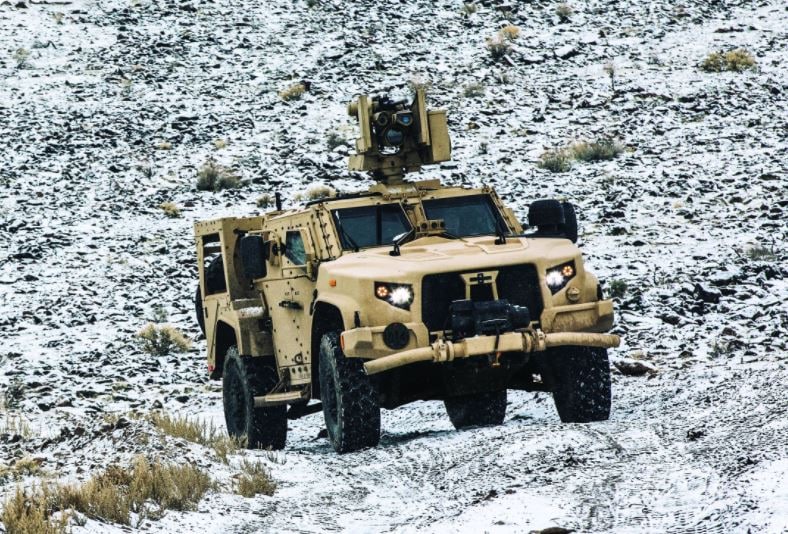 Oshkosh Defense claims that the eJLTV is capable of navigating its way across various terrains.
