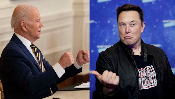 US President Joe Biden (L) and Tesla CEO Elon Musk.