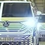 Volkswagen ID.Buzz pre-production units rolling out of the carmaker's assembly floor.
