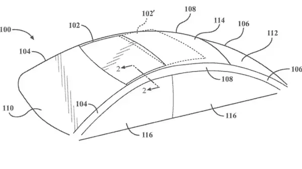 The leaked patent image of Apple car. (Image: Motortrend)