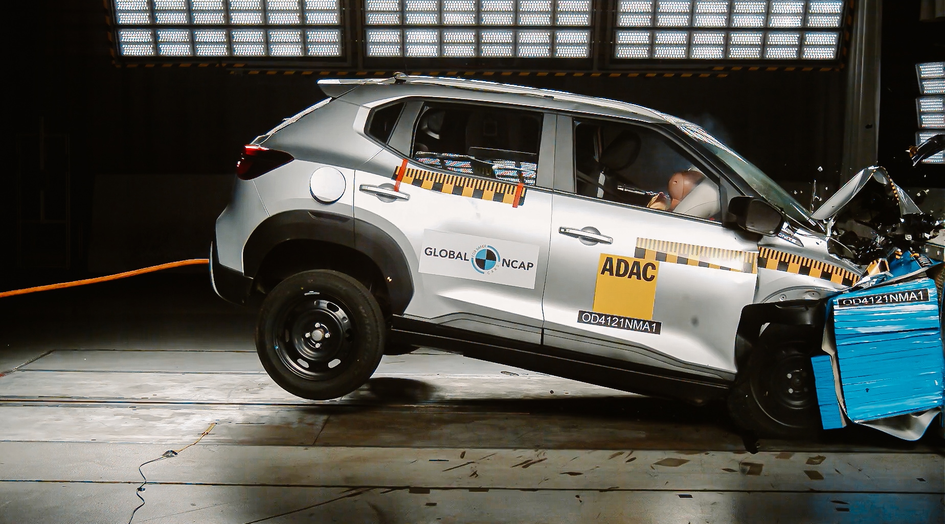 Nissan Magnite during Global NCAP safety crash test