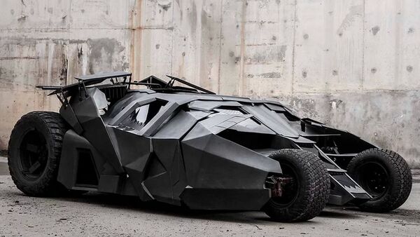 This electric Batmobile Tumbler replica is Batman's green ride