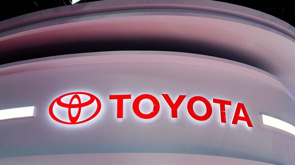 File photo: The Toyota logo is seen at its booth during a media day for the Auto Shanghai show in Shanghai, China (REUTERS)