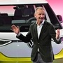 File photo: Volkswagen Group CEO Herbert Diess speaks during an event to unveil the new Volkswagen ID Buzz electric van. (AFP)
