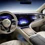 Interior of Mercedes EQS SUV, the first all-electric luxury SUV and the third model based on Mercedes-Benz’s dedicated electric vehicle architecture, showcased ahead of debut on April 19.
