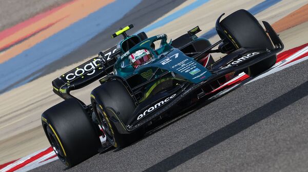 Aston Martin's German driver Nico Hulkenberg drives at the Formula One Bahrain Grand Prix. (File photo) (AFP)