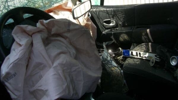 File photo of a proper airbag deployment during a vehicle crash used for representational purpose only.