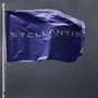 A flag with the logo of Stellantis. (File photo) (Reuters)