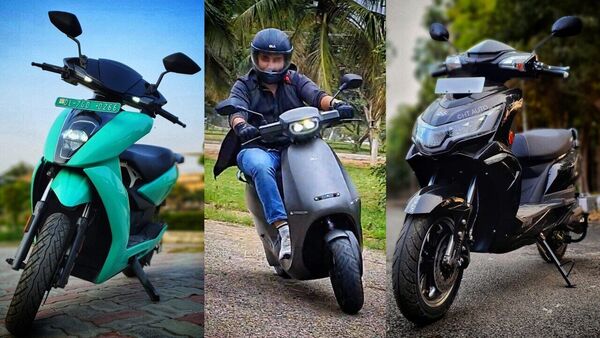 Ola Electric (centre) has emerged as the second biggest electric two-wheeler manufacturer in India. Ola has pushed Okinawa (right) to third place while Ather Energy (left) is at fifth place.