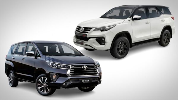 Toyota Innova Crysta (left) and Fortuner SUV (right) prices in India have been hiked.