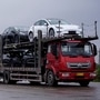 File photo: A truck transports new Tesla cars at its factory in Shanghai. (REUTERS)