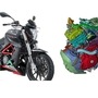 The configuration of the patented engine (right) appears similar to the KTM’s 1031cc V-twin engine which is found on the 1290 Super Adventure. (Bennetts.co.uk)