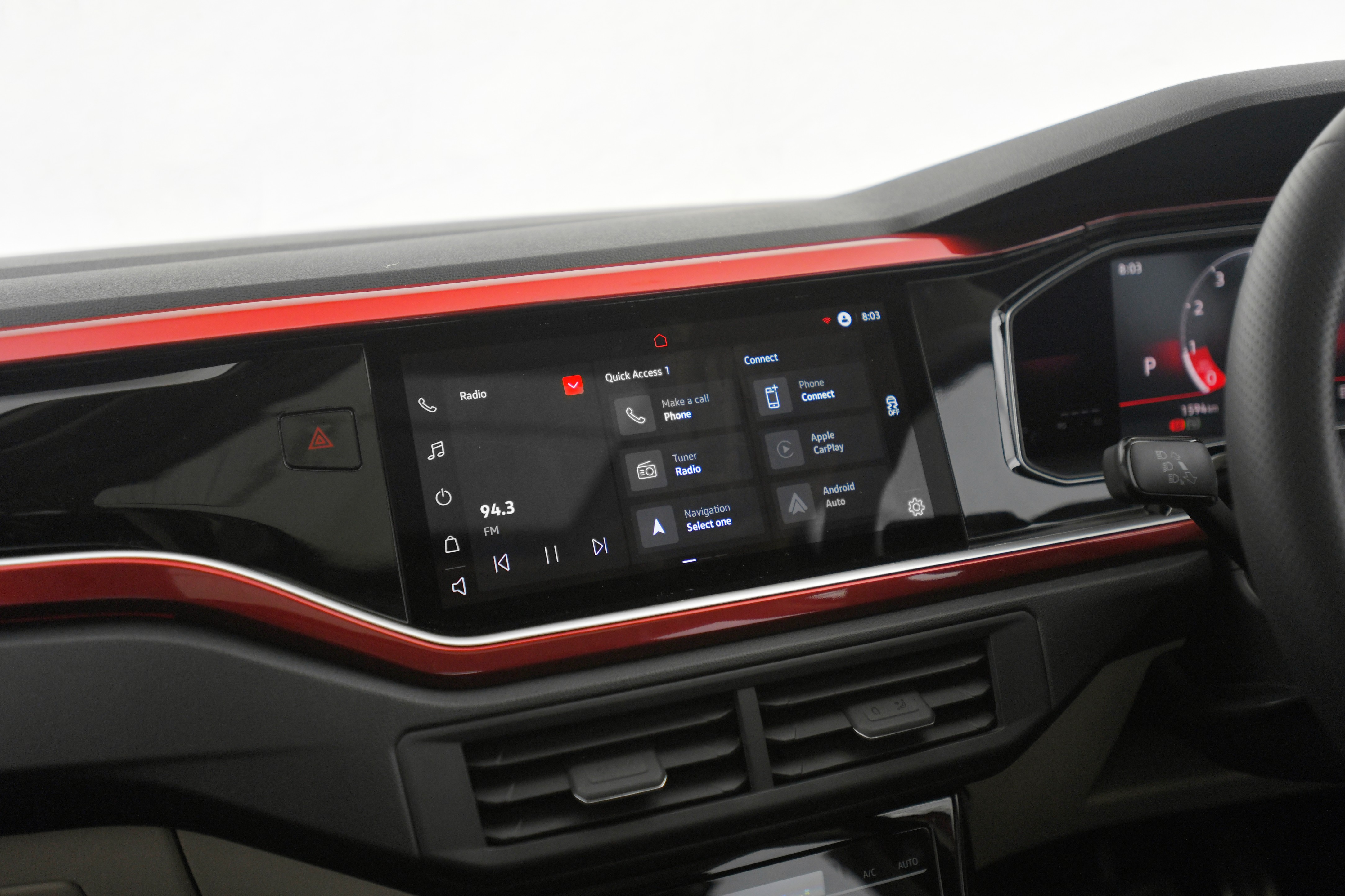 The Virtus sedan comes with a 10-inch touchscreen infotainment system that includes Apple CarPlay and Android Auto. It also has dual-tone paint theme with body-coloured trims on the dashboard and the doors. There is also a front and rear armrest, automatic climate control, rear AC vents, ventilated front seats, ambient lighting and an electric sunroof. The Virtus sedan comes with a 10-inch touchscreen infotainment system that includes Apple CarPlay and Android Auto. It also has dual-tone paint theme with body-coloured trims on the dashboard and the doors. There is also a front and rear armrest, automatic climate control, rear AC vents, ventilated front seats, ambient lighting and an electric sunroof.