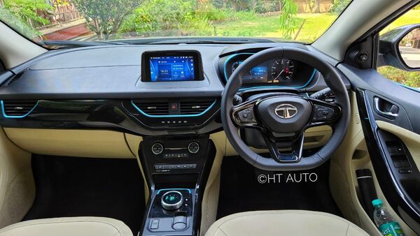 A look at the dashboard layout inside the Tata Nexon EV Max.