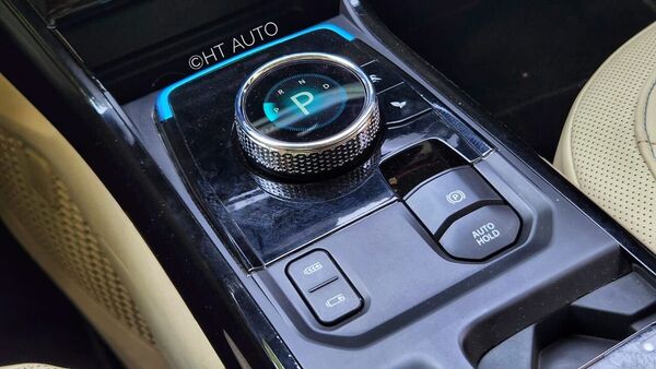 The jeweled dial on the center console is a small but classy touch inside Nexon EV Max.