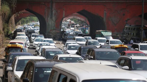File photo of vehicles stuck in a traffic jam in New Delhi used for representational purpose only. (PTI)