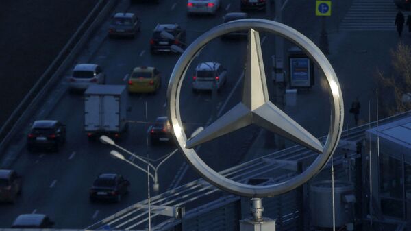 Mercedes-Benz logo on the roof of a building in Moscow, Russia. (File Photo) (REUTERS)