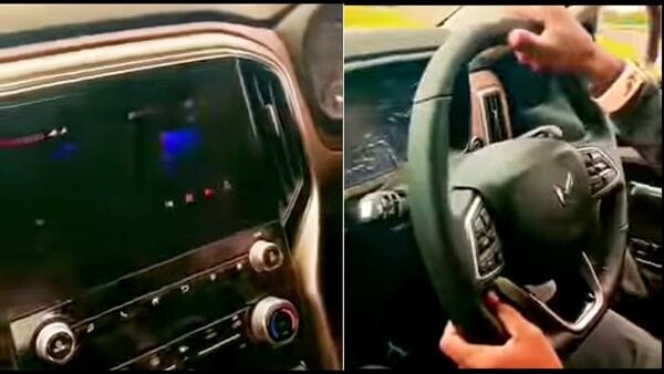 Mahindra and Mahindra will use a new infotainment screen, analogue instrument cluster and flat-bottom steering wheel in the new Scorpio-N. (Image courtesy: Instagram/@scorpio_2022_official)