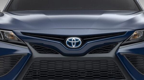 File photo of Toyota logo seen on the Camry Nightshade vehicle