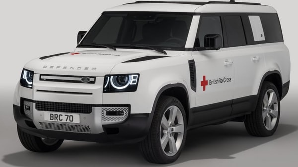 Land Rover Defender 130 SUV donated to the British Red Cross.