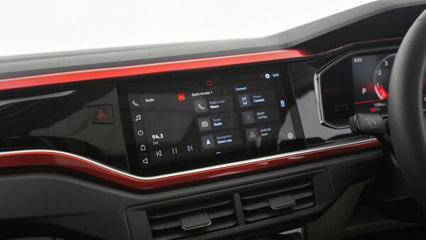 The Virtus sedan comes with a 10-inch touchscreen infotainment system that includes Apple CarPlay and Android Auto. It also has dual-tone paint theme with body-coloured trims on the dashboard and the doors. There is also a front and rear armrest, automatic climate control, rear AC vents, ventilated front seats, ambient lighting and an electric sunroof. The Virtus sedan comes with a 10-inch touchscreen infotainment system that includes Apple CarPlay and Android Auto. It also has dual-tone paint theme with body-coloured trims on the dashboard and the doors. There is also a front and rear armrest, automatic climate control, rear AC vents, ventilated front seats, ambient lighting and an electric sunroof.
