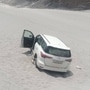 The officials posted two pictures of the SUV on their official Facebook page. Along with the pictures of the car on the sand dunes. (District Police Leh)