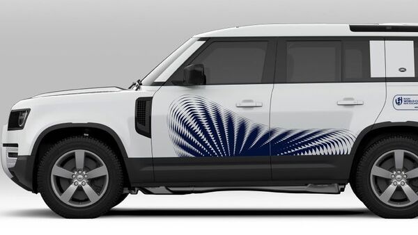 New Land Rover Defender in women's 2021 Rugby World Cup livery