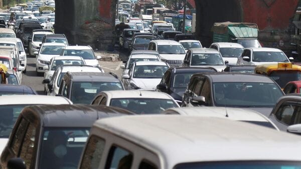 File photo of vehicles stuck in a traffic jam in New Delhi used for representational purpose only. (PTI)