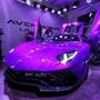 The Aventador Ultimae Coupé model comes with lines and details such as the front splitter’s outline and teeth picked out in purple, with the accent line continuing along the car. There are matching accents on the rear fins of the visible carbon fiber rear diffuser.