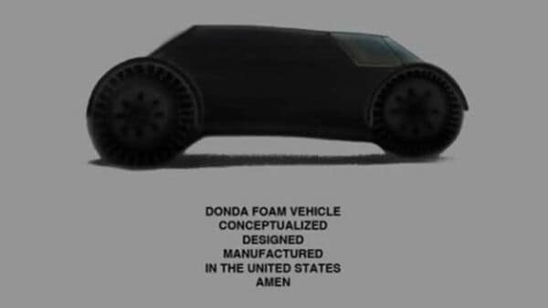 This teaser image of Donda Foam Vehicle Concept was posted on Instagram by highsnobiety
