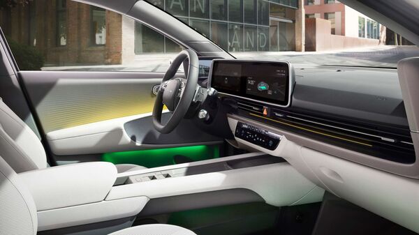 A look at the dashboard layout inside the Hyundai Ioniq 6.