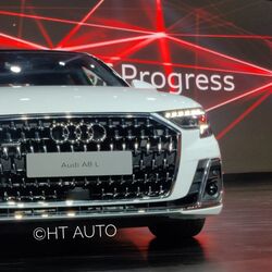 The sportier Audi A8 L gets a modern face courtesy an imposing front grille with generous doses of chrome.