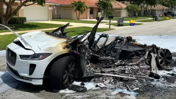 Jaguar I-Pace burnt to ashes in a fire while charging in Florida