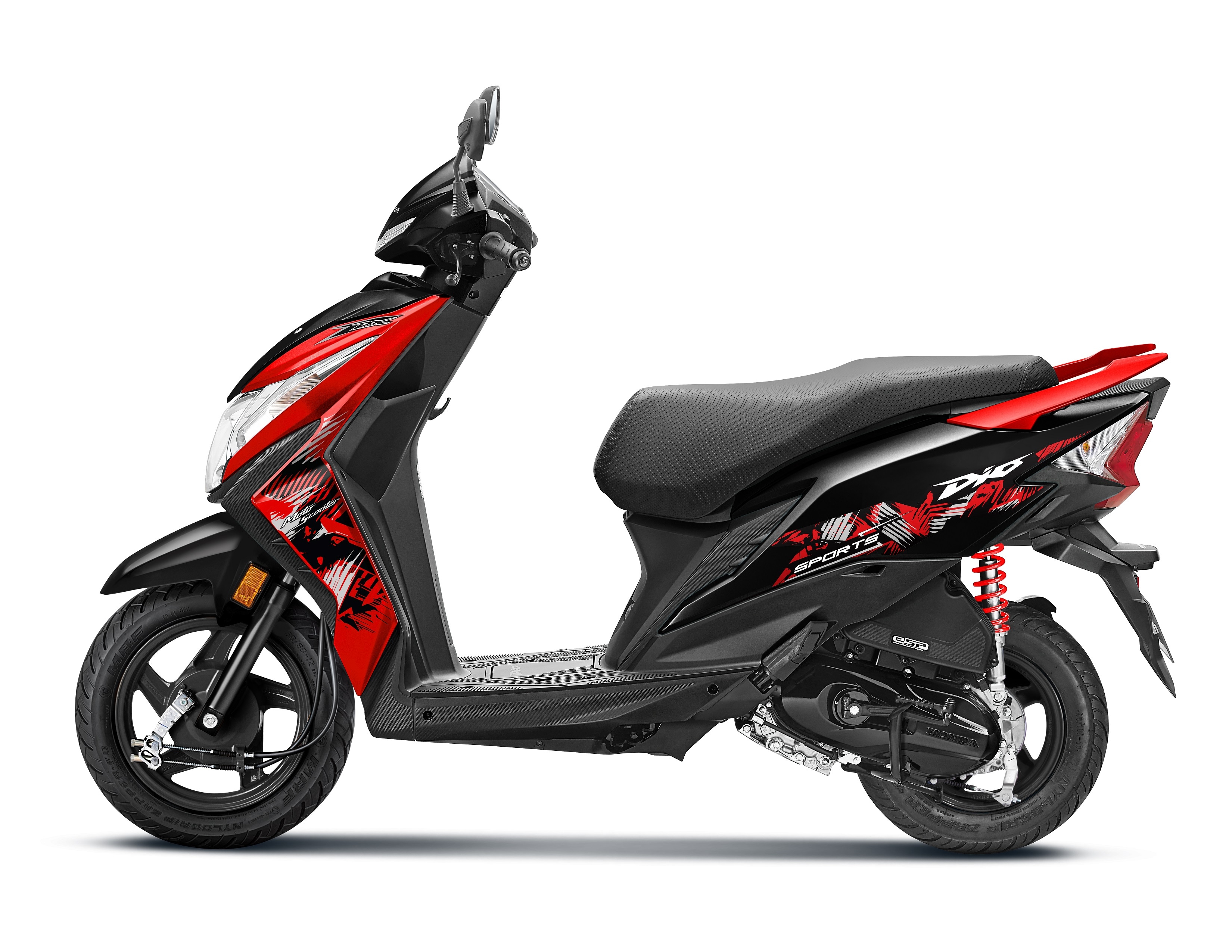 The power source for the Honda Dio Sports is a 110cc PGM-FI engine.