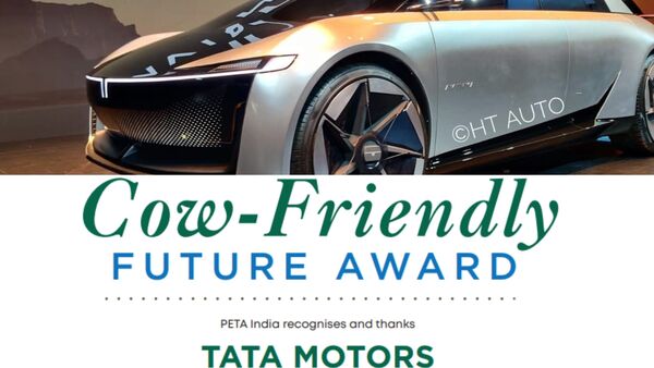 Tata Motors is being awarded PETA India's cow-friendly award for its vegan interiors in the Avinya concept car