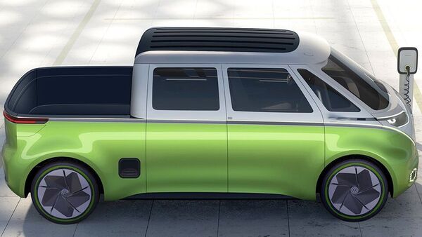 Volkswagen ID.
/p
pBuzz electric pickup truck would come in a dual cab configuration.