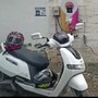 Photo of an electric scooter using the newly inaugurated EV charging station in Kaza, Ladakh.