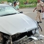 Cyrus Mistry, former Chairman of Tata Motors, was travelling in this Mercedes GLC car when it hit a divider in Palghar on Mumbai-Ahmedabad Highway on Sunday. Mistry and another passenger was killed on the spot. (HT_PRINT)