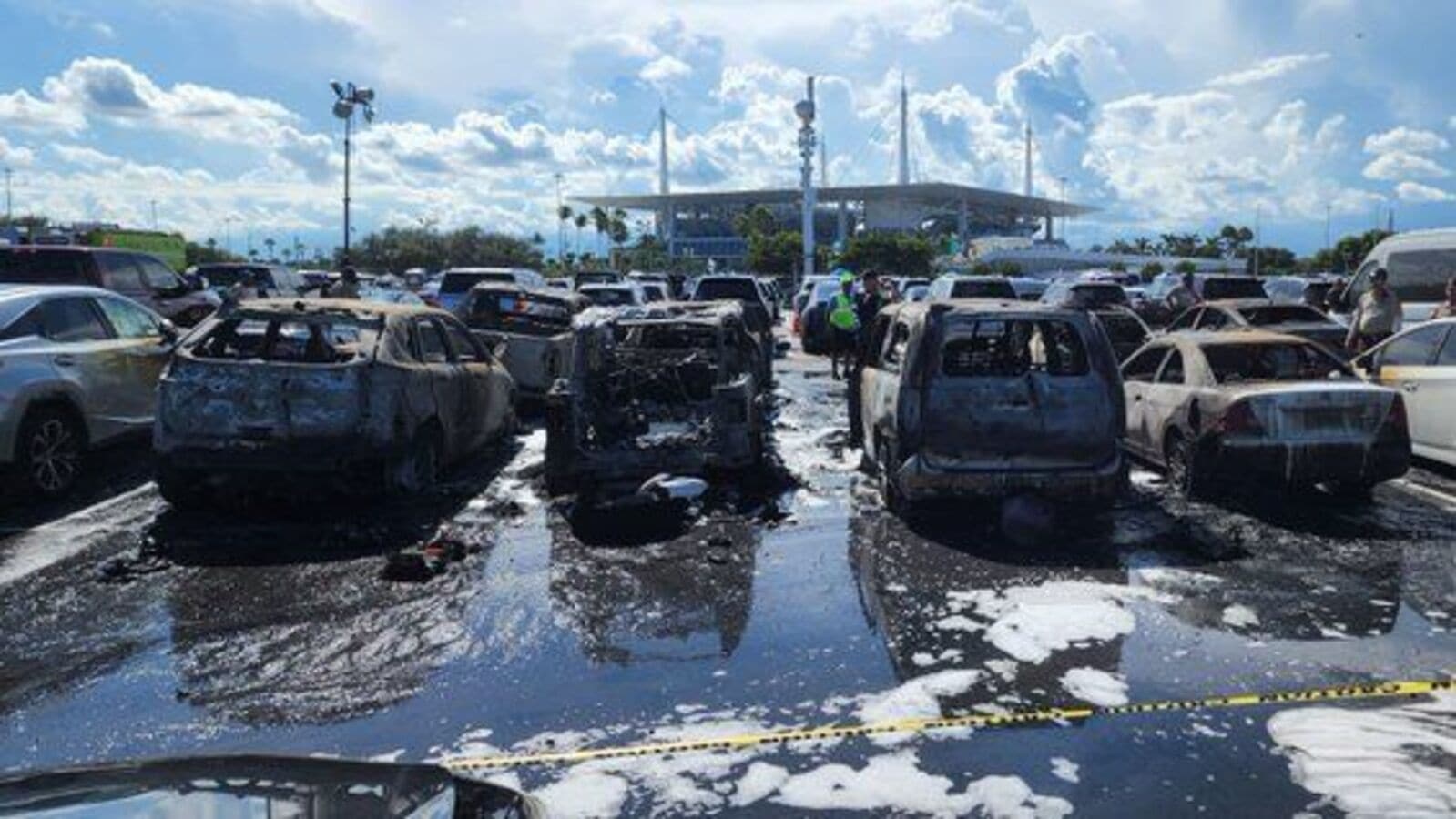 Grill left under vehicle blamed for blaze destroying 11 vehicles outside Dolphins  game